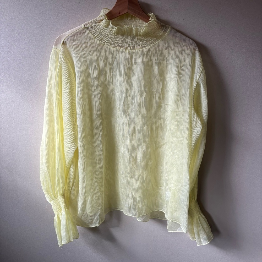 OAK + FORT Light Yellow Sheer Blouse